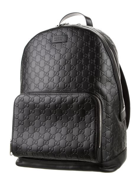 gucci eden backpack large|Large GG backpack in grey and black GG leather .